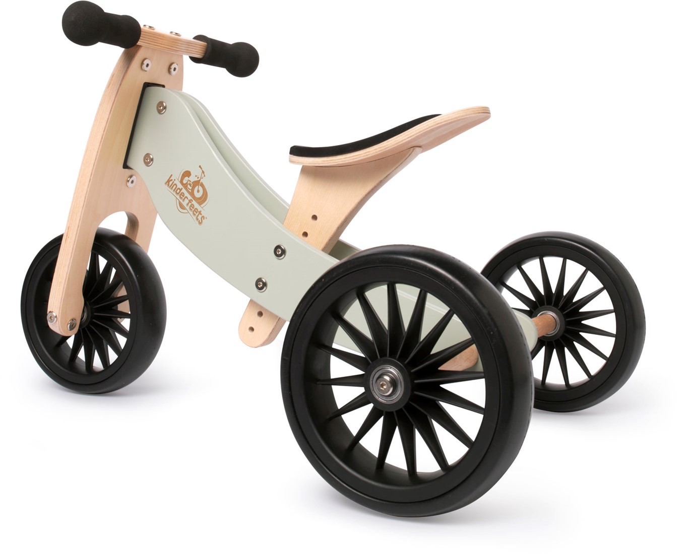 KINDERFEETS | 2-in-1 houten loopfiets & driewieler TINY TOT PLUS silver sage Kinderfeets