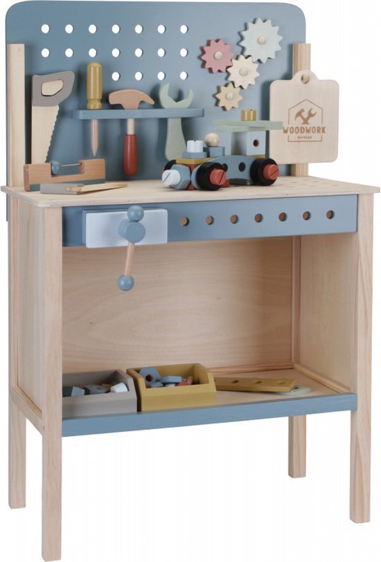 Houten Werkbank met accessoires Little Dutch