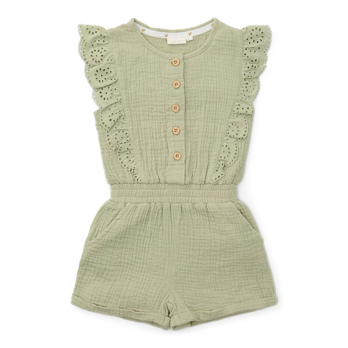 Jumpsuit Mousseline groen Little Dutch