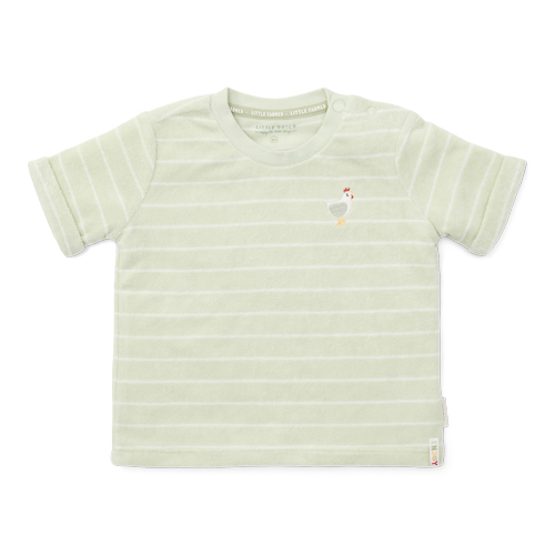 T-shirt korte mouw badstof Farm Green Stripes Little Dutch