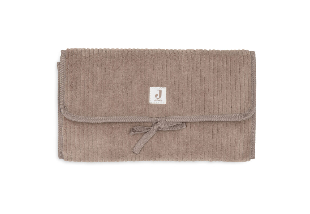 Verschoningsmat met Opbergvakken Cloudy Rib – Milky Coffee Jollein