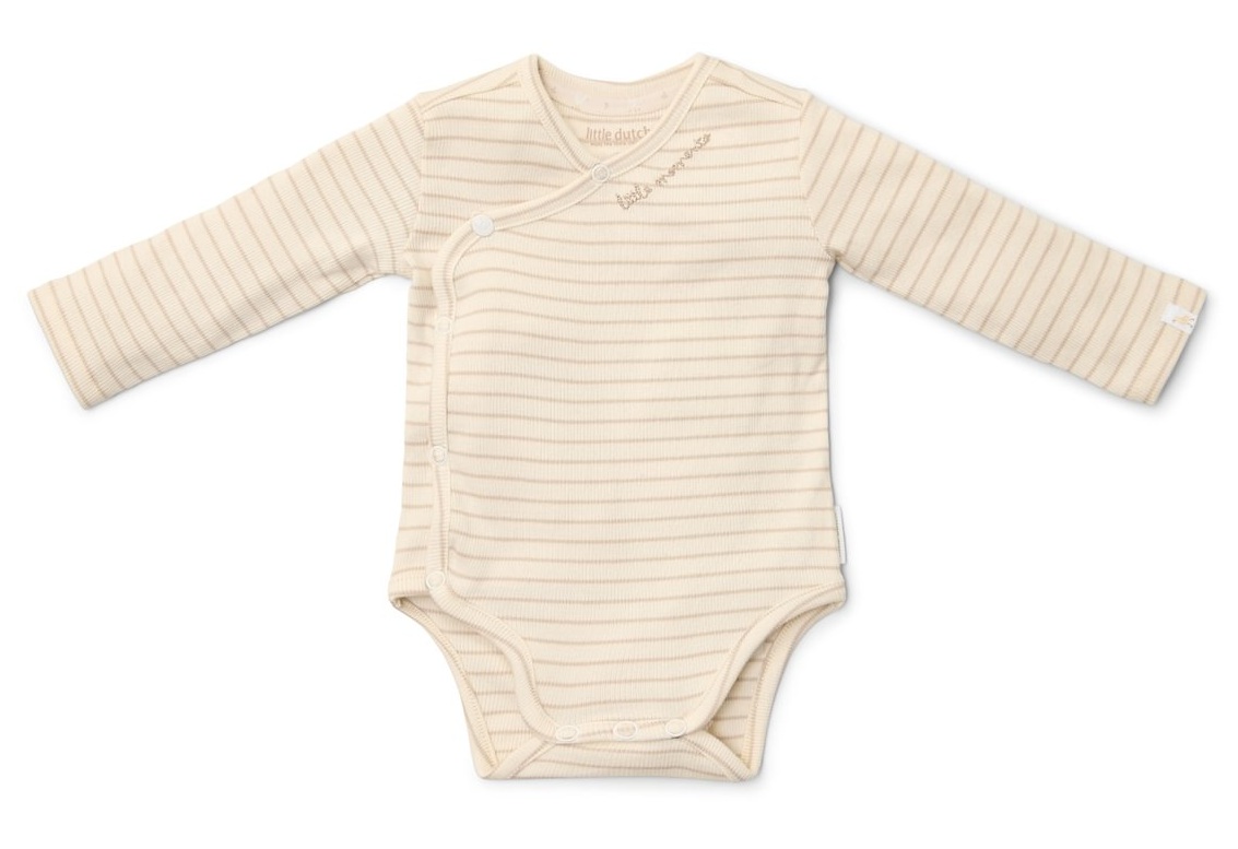 Romper overslag lange mouw Soft Beige Stripe – Little Goose Little Dutch